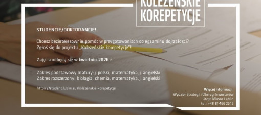 Koleżeńskie korepetycje w Lublinie wracają przed maturą